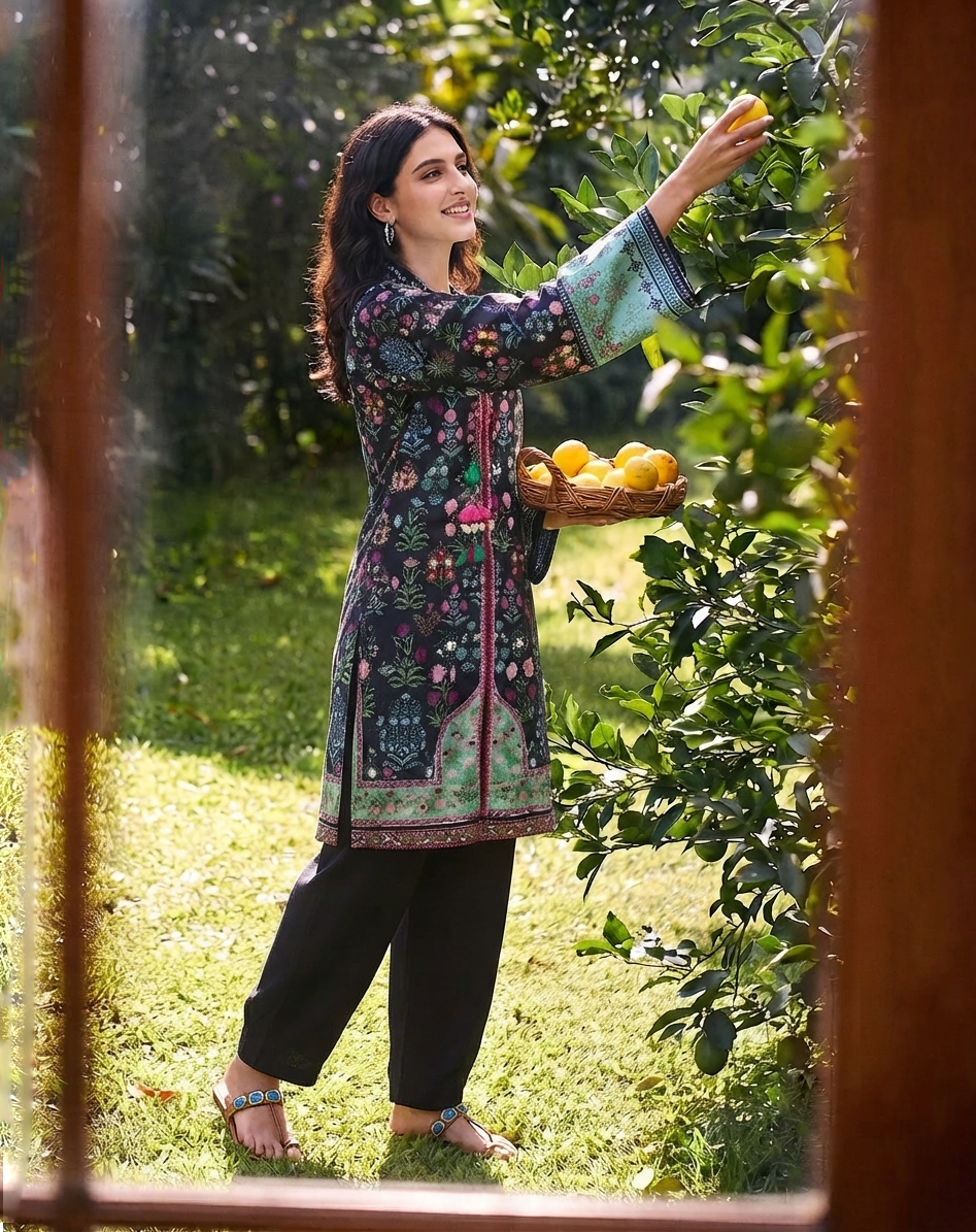 Vibrant Citrus Bloom – Printed 2-Piece Lawn Suit