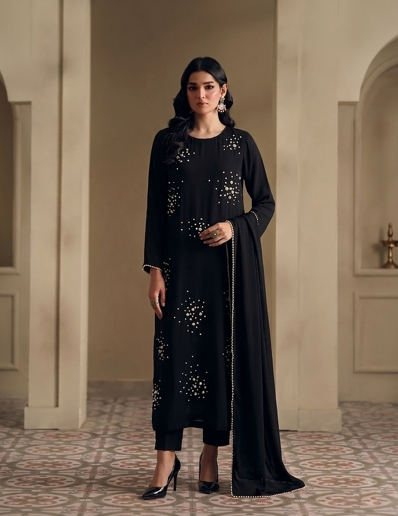 3-Piece Chiffon Suit - Hand Embroidered (Luxury Pret)