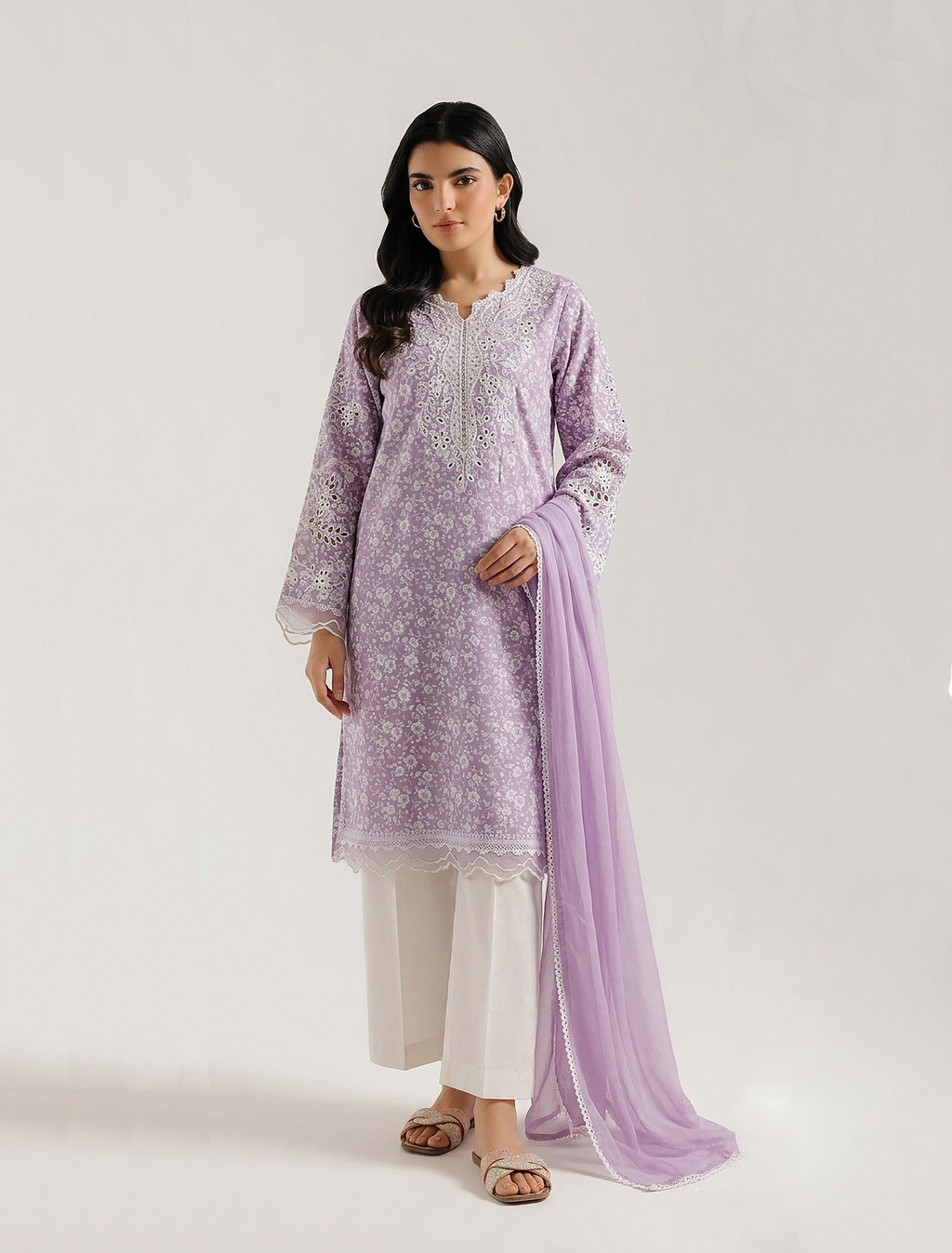 3 Piece Lawn Suit - Embroidered