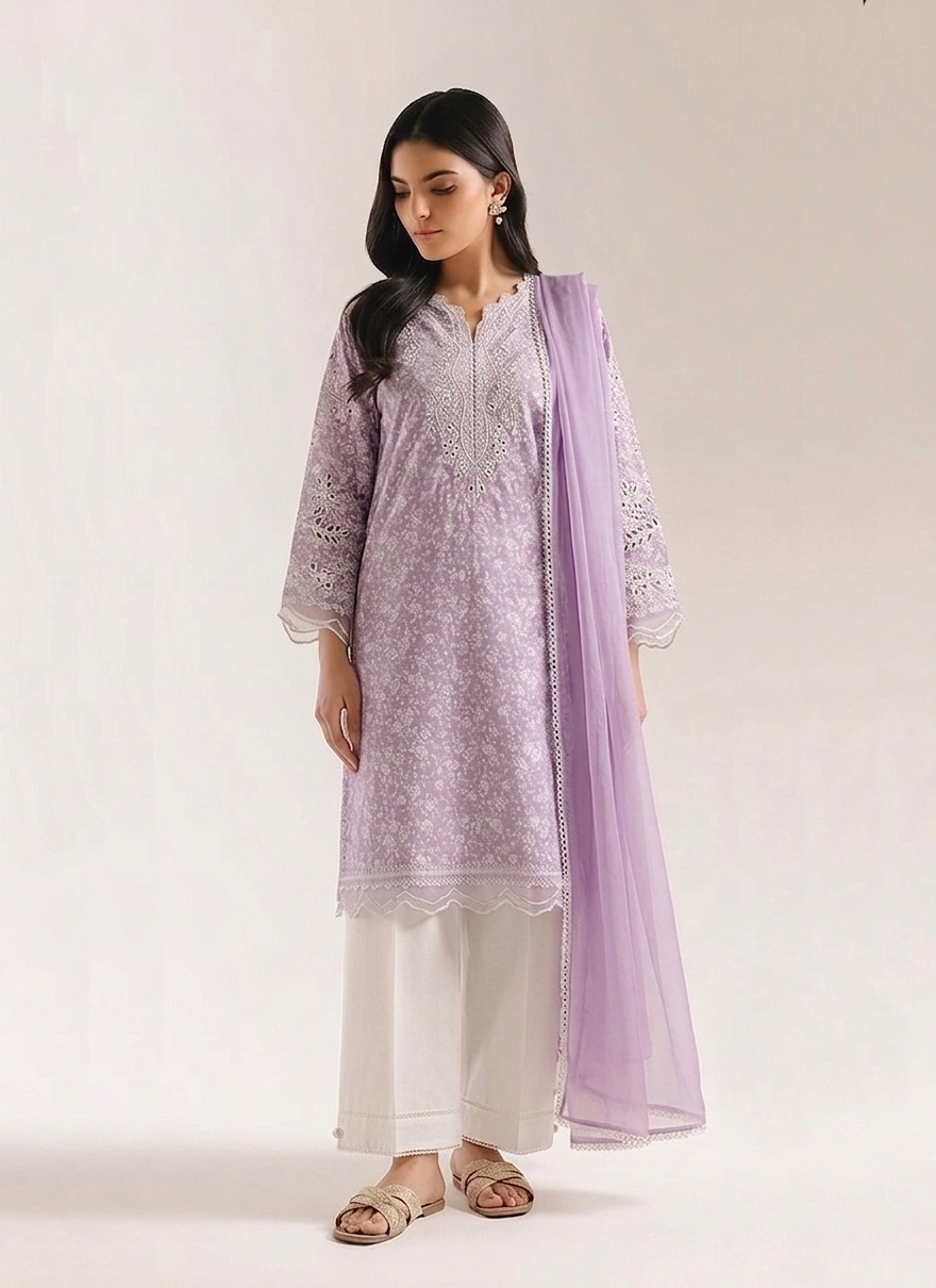 3 Piece Lawn Suit - Embroidered