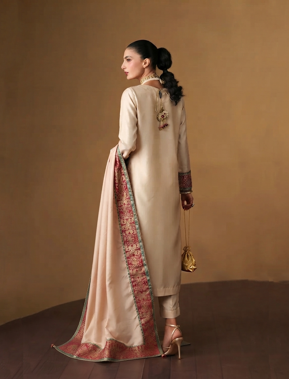 Exquisite 3-Piece Soft Raw Silk Ensemble with Embroidered Dupatta
