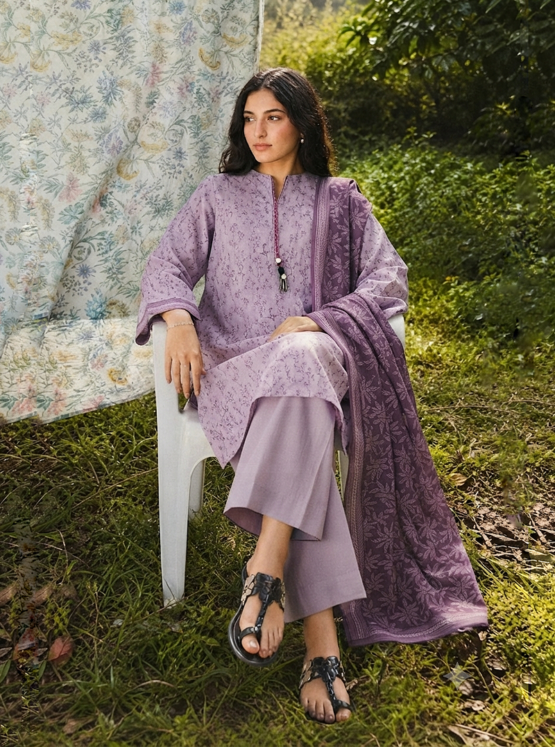 Lavender Fields Lawn 3-Piece Printed Suit | Stitched