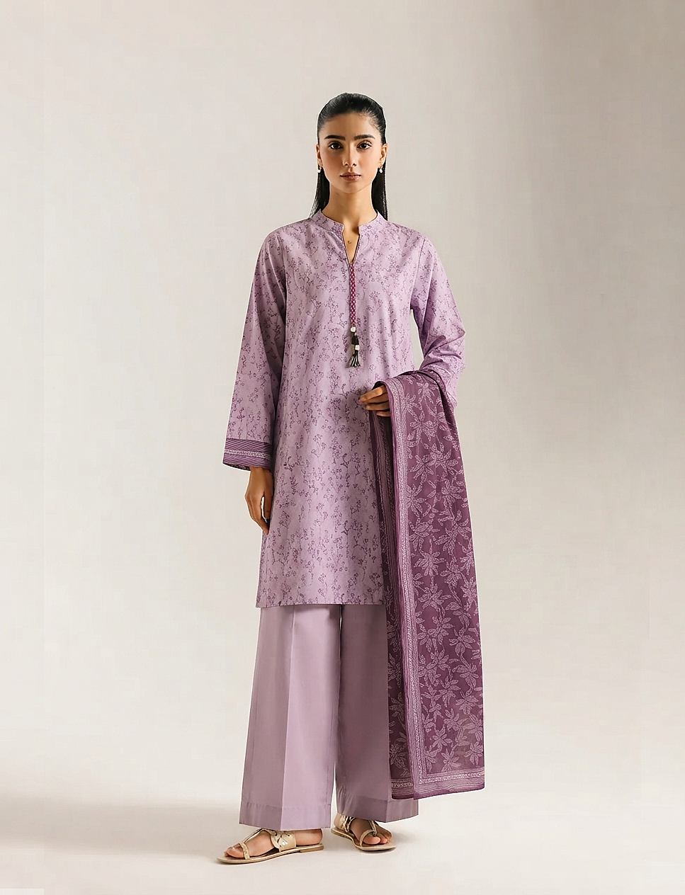 Lavender Fields Lawn 3-Piece Printed Suit | Stitched