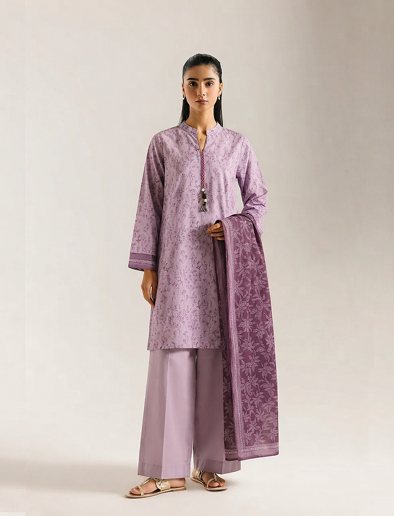 Lavender Fields Lawn 3-Piece Printed Suit | Stitched