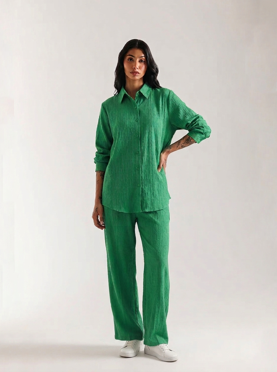 Emerald Chic Cotton Crinkle - Co'Ord Set