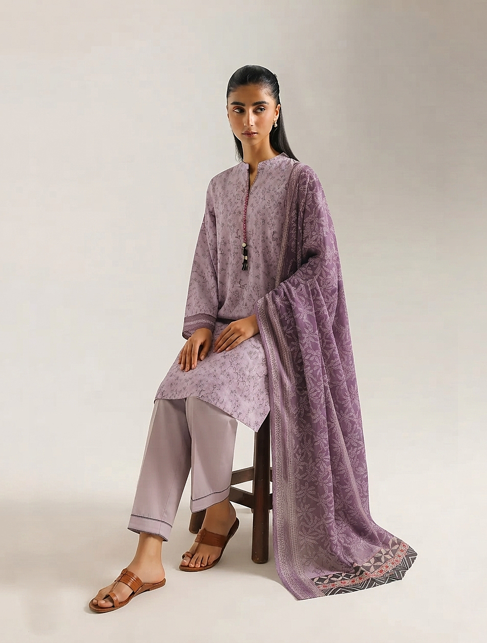 Lavender Fields Lawn 3-Piece Printed Suit | Stitched