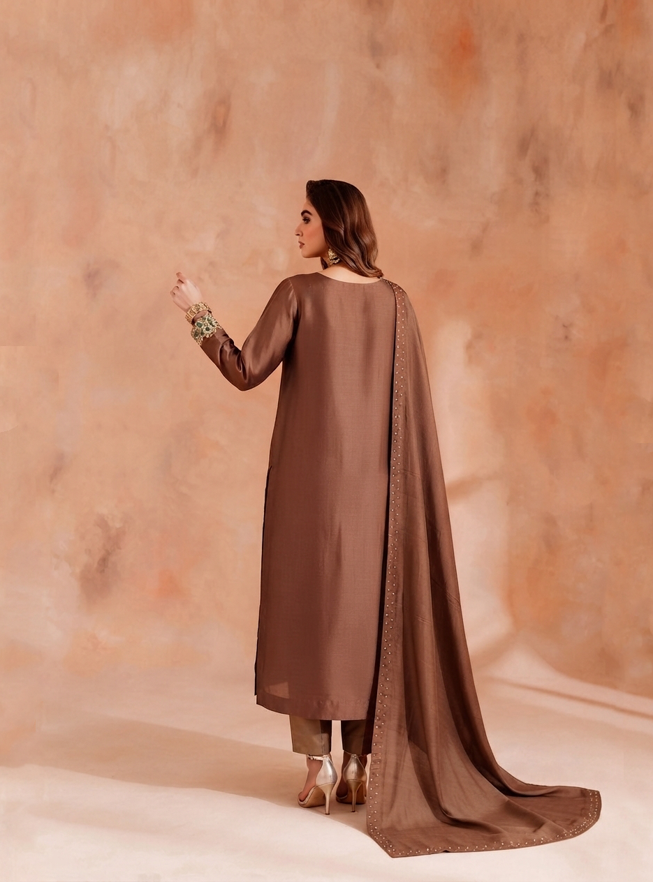 Earthy Elegance - 3-Piece Raw Silk Ensemble