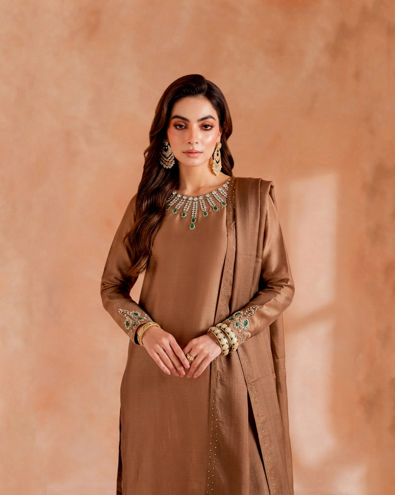 Earthy Elegance - 3-Piece Raw Silk Ensemble