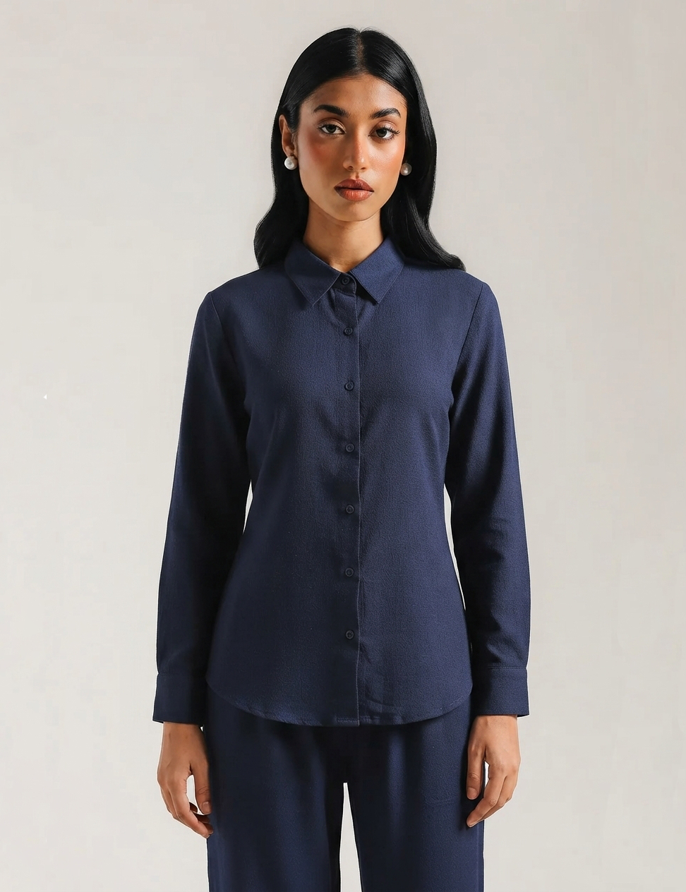Deep Navy Georgette Grip Co-Ord Set