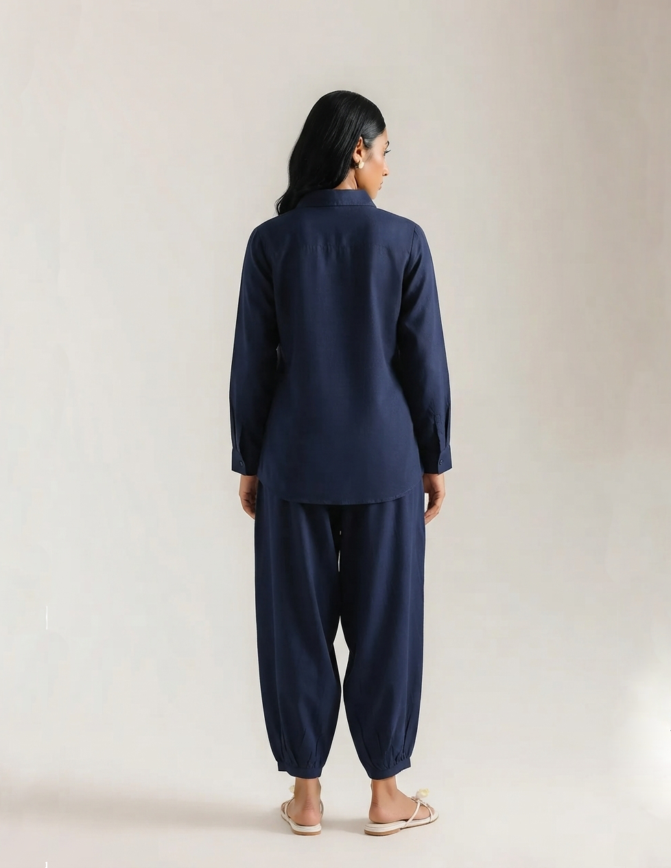 Deep Navy Georgette Grip Co-Ord Set