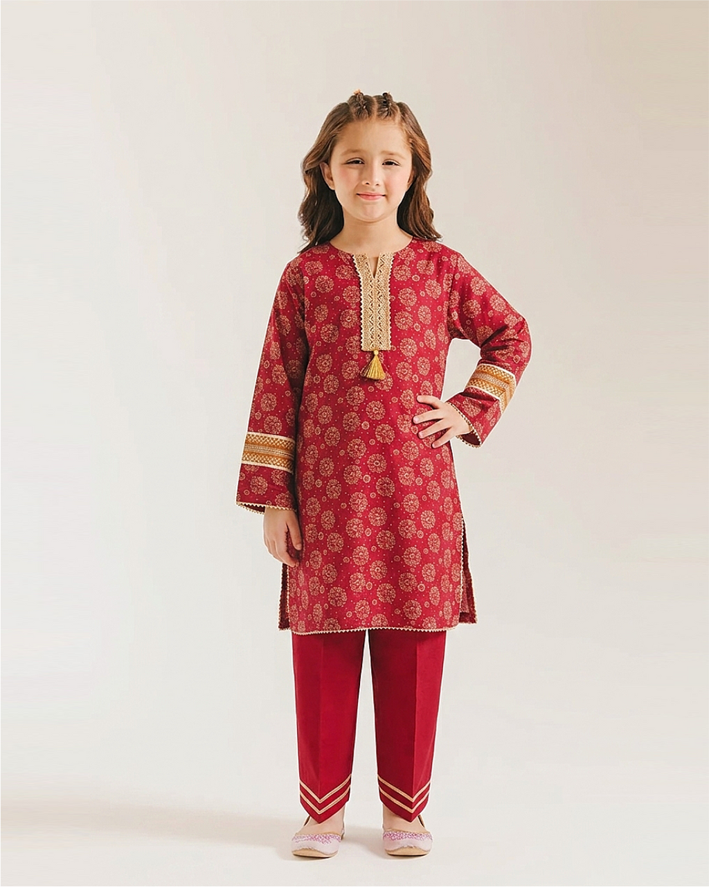Girls' 3 Piece Printed Lawn Suit