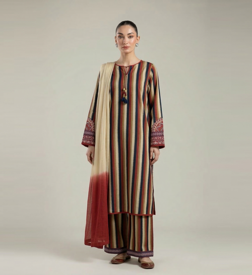 3 Piece Printed Lawn Suit - Embroidered