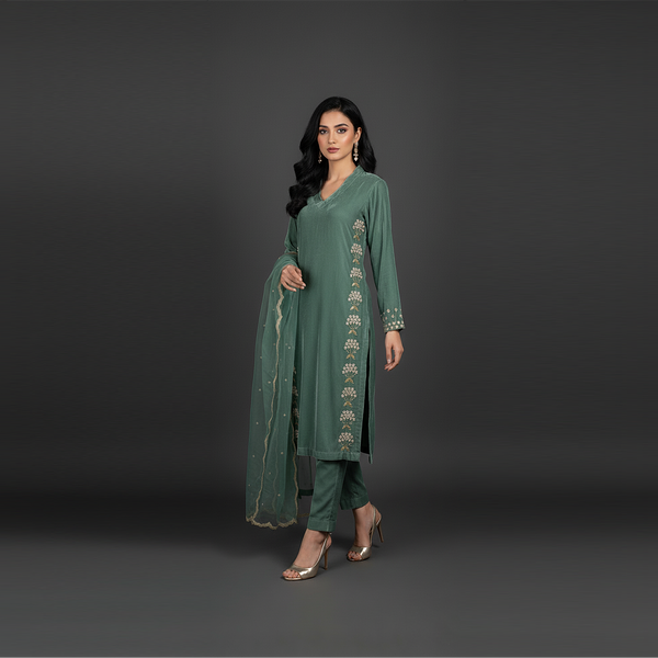 Code: 7130 ( 3 Piece Outfit ) Leaf Green