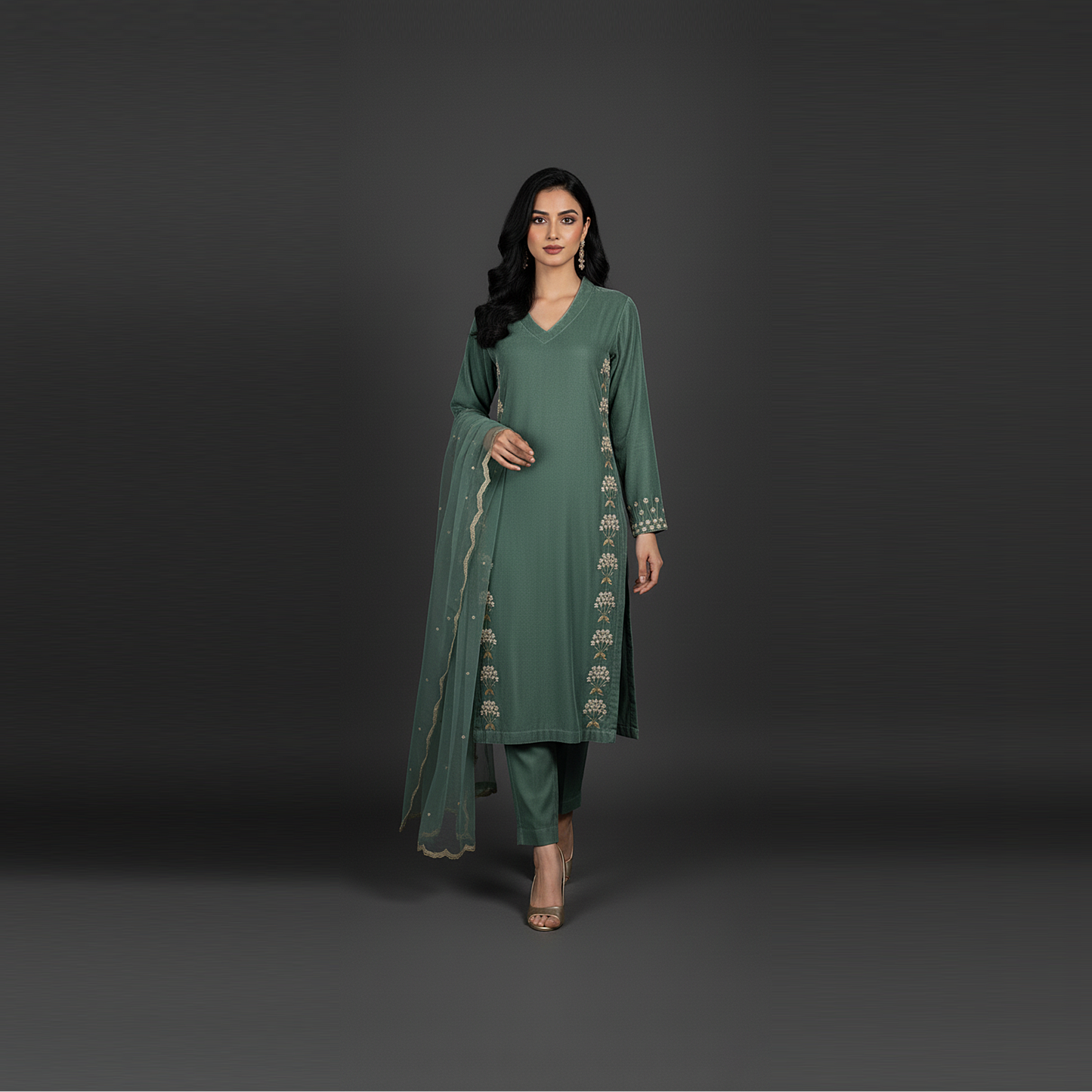 Code: 7130 ( 3 Piece Outfit ) Leaf Green