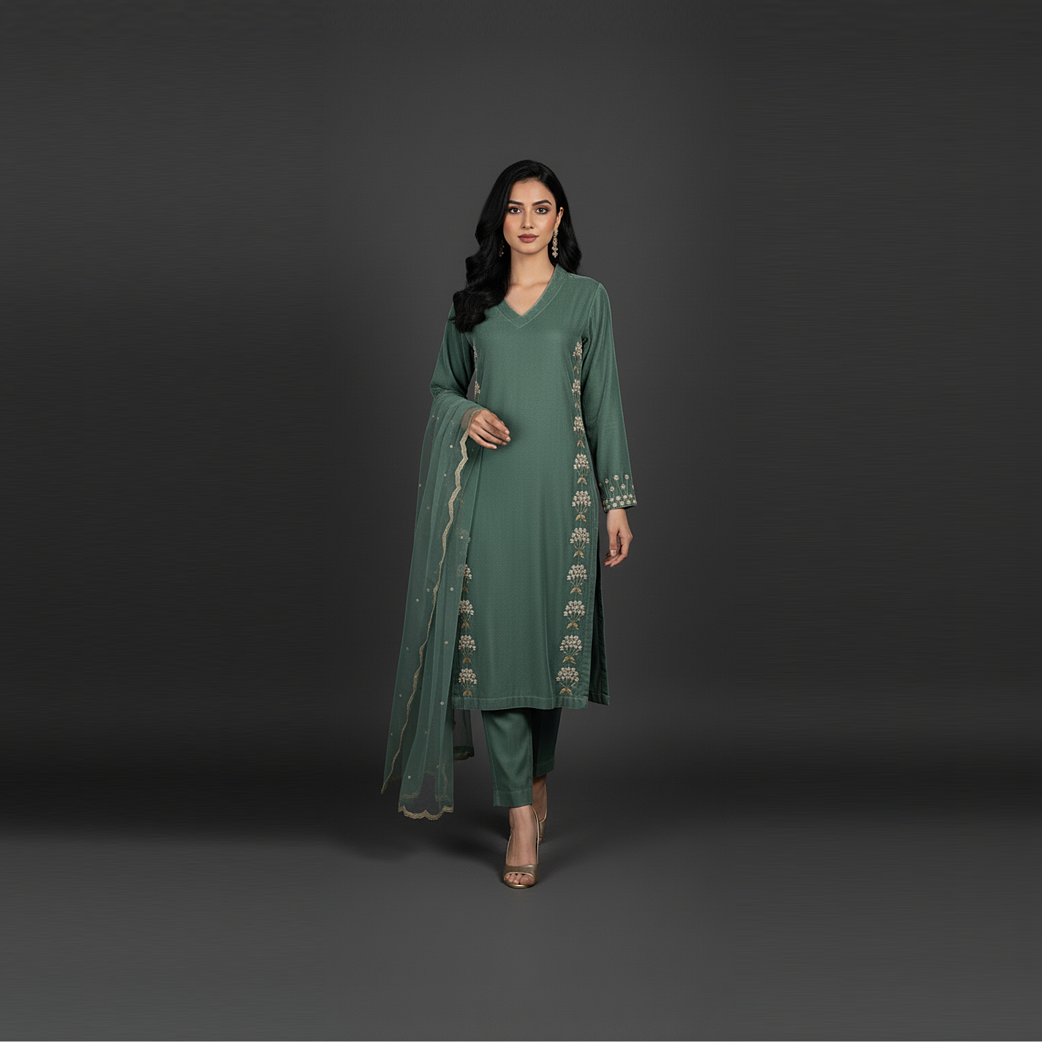 Code: 7130 ( 3 Piece Outfit ) Leaf Green