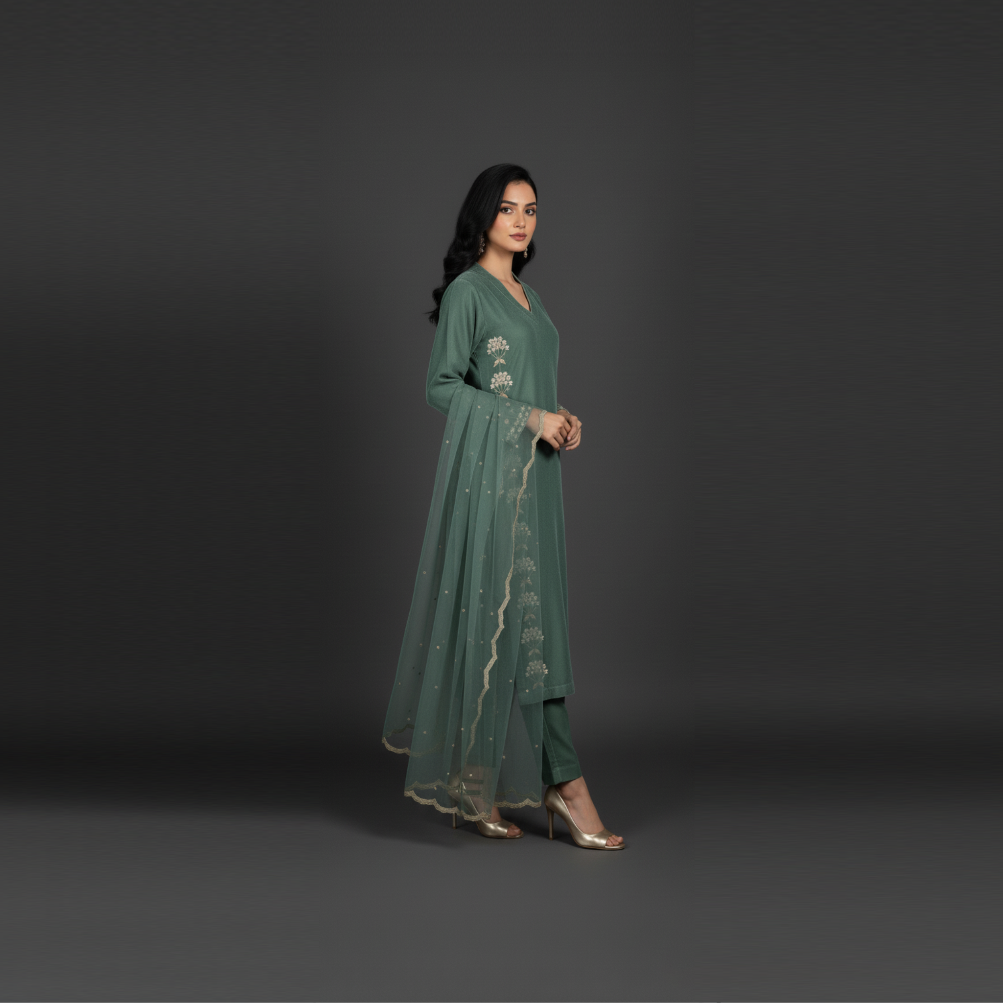 Code: 7130 ( 3 Piece Outfit ) Leaf Green