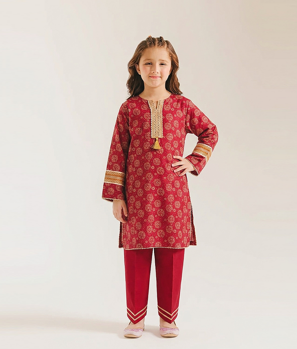 Girls' 3 Piece Printed Lawn Suit