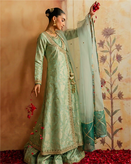 3 Piece Cotton Jacquard Suit - Luxury Pret (Embroidered)