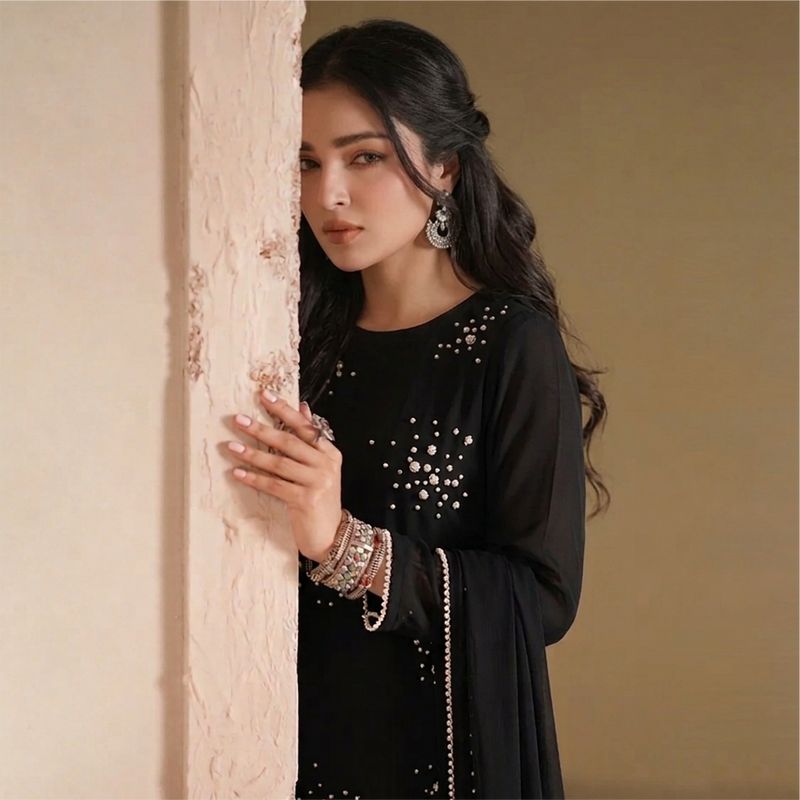 3-Piece Chiffon Suit - Hand Embroidered (Luxury Pret)