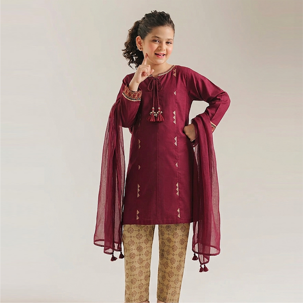Girls' 3 Piece Lawn Suit